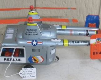1960's Tin Friction Toy Helicopter - Made in Japan