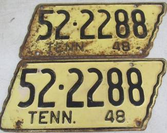 1948 TN State Shape License Plates Set
