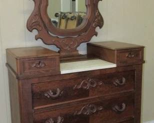 Antique Dresser w/Wishbone Mirror