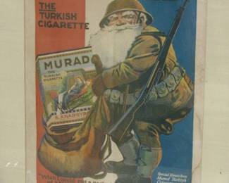WWII Era Murad Turkish Cigarettes Framed Advertisement