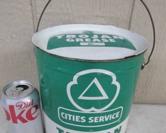 Rare 1940's - 1950's Cities Service Trojan Grease Can