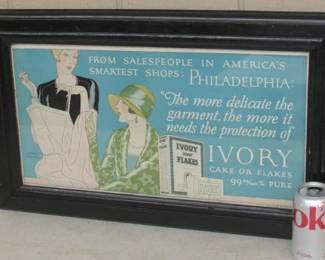 Dated 1926 Ivory Framed Advertising Sign