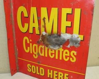1960's Metal Camel Cigarettes Flange Sign