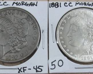 1878 & 1881 Carson City Silver Dollars