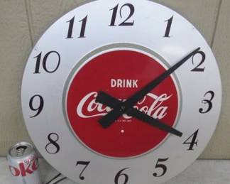 1950's Metal Coke Clock - Runs