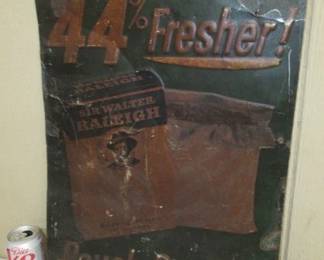 Metal Embossed Tobacco Sign