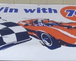 76 Banner w/Corvette