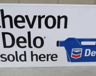 NOS Metal Chevron Delo Sign - 16" x 32"
