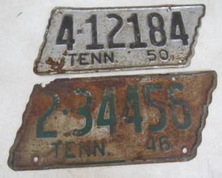 1946 & 1950 TN State Shape License Plates