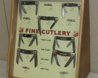 Vintage John Primble Knife Store Display w/7 Pocket Knives