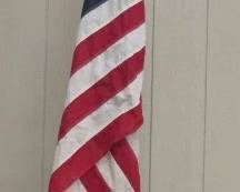 Vintage American Flag w/Cast Iron Base