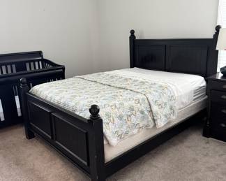 Queen size bed, crib