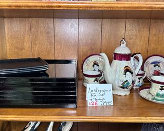 Lusterware Tea Set w/Trays