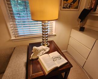 Pair of Henredon Leather Top Side Tables