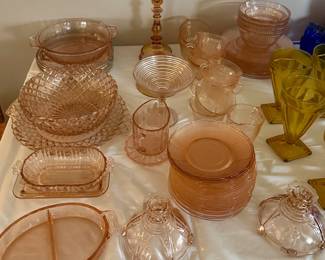 Pink depression glass