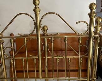 Wooden twin bed frame, brass full bed frame