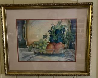 Frame 22L x 18H. Original Watercolor