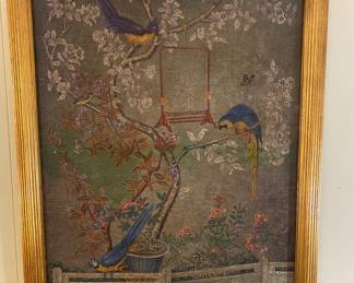 52H x 38W Asian Influence w/ Parrots