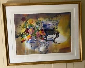 Watercolor by Elaine Hughes, Frame 40L x 32 H