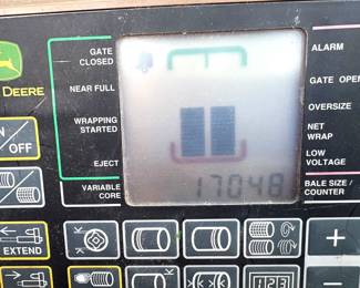 JOHN DEERE 458 BALER COUNT, 17,048 BALES.