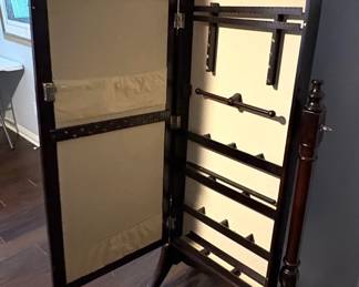 VERY NICE FLOOR MIRROR JEWELRY ORGANIZER.