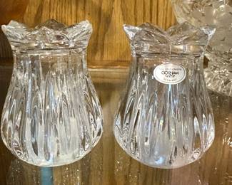 GORHAM CRYSTAL LOTUS SALT & PEPPER SET
