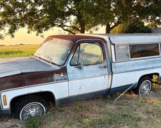 1978 BARN FIND GMC HIGH SIERRA HALF TON TEXAS TRUCK WITH TOPPER.