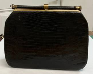 Vintage Bellestone Black Lizard Skin Handbag AAA2978JM