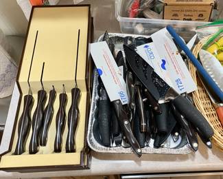 Large group of Cutco & New England knives. Sold as group