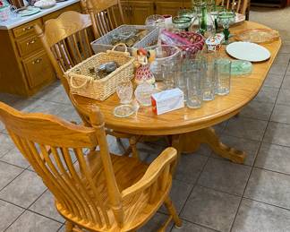 One of 2 Wood Dining Tables, this one has 4 chairs
