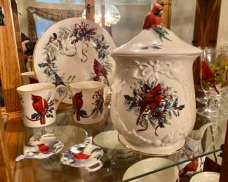 Pristine Clean with many unused is this 113 piece Christmas Lenox Winter Greetings Bone China set. Mostly a 12 place setting, with 8 cups and saucers, and 8 mugs.