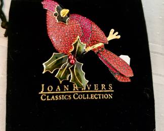 Misc. High end costume Jewelry, Joan Rivers Large Rhinestone Cardinal