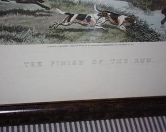 1of 4 fox hunting mat/framed pictures