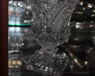 Cut glass tall bowl