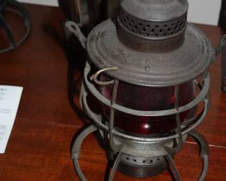 Vintage red globe R.R. lantern