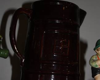 2 nd vintage brown crock pitcher