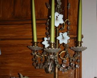 1 of 2 matching crystal  candle holders