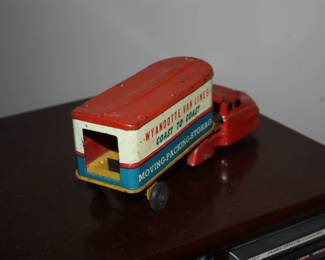 Antique tin litho toy Wyandotte Van Line metal truck  Awesome condition