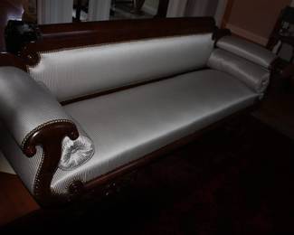 Unbelievable couch. Not a scratch or rip. Matching round pillows.