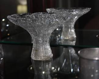 Pressed glass pedestal bowl