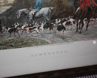 1of 4 fox hunting mat/framed pictures