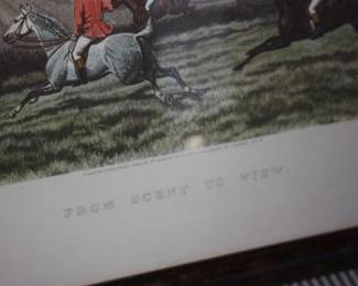 1of 4 fox hunting mat/framed pictures