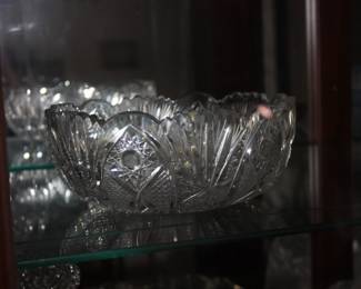 Cut glass fruit bowl