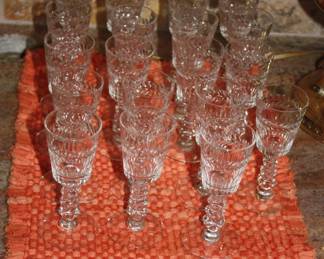 Shown about 1/3 of all matching sherry glasses 