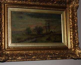 Ornate frame oil on canvas painting 