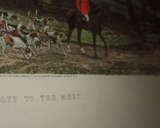 1of 4 fox hunting mat/framed pictures