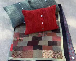 Old Patch Quilt Throw Pillows 