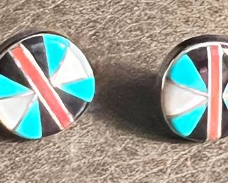 Native American Sterling Post Earrings