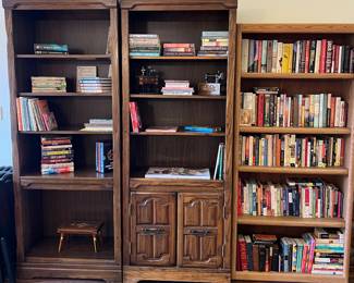 Harrison Mfg Rustic Oak Bookcases, Books, Sewing Decor 