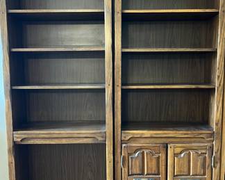 Harrison Mfg Rustic Oak Bookcases